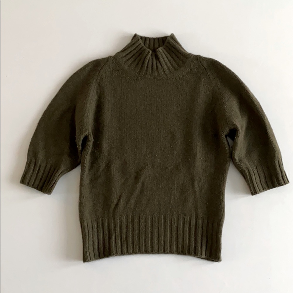 Cashmere Studio Short Sleeve Mock Neck Sweater